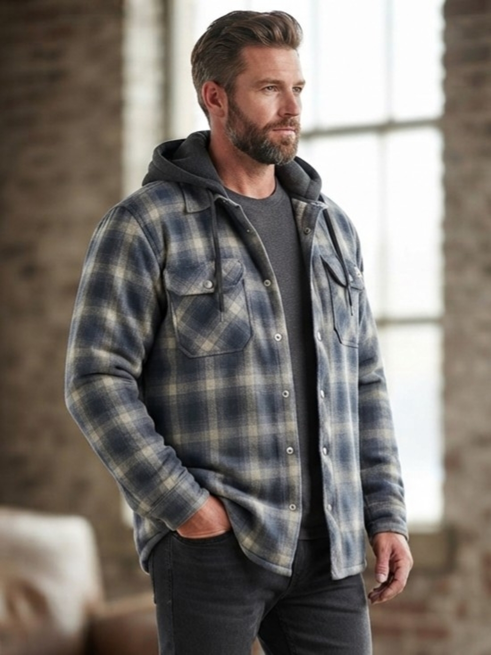 Dickies Men's Quilted Hooded Flannel Jacket Size XL